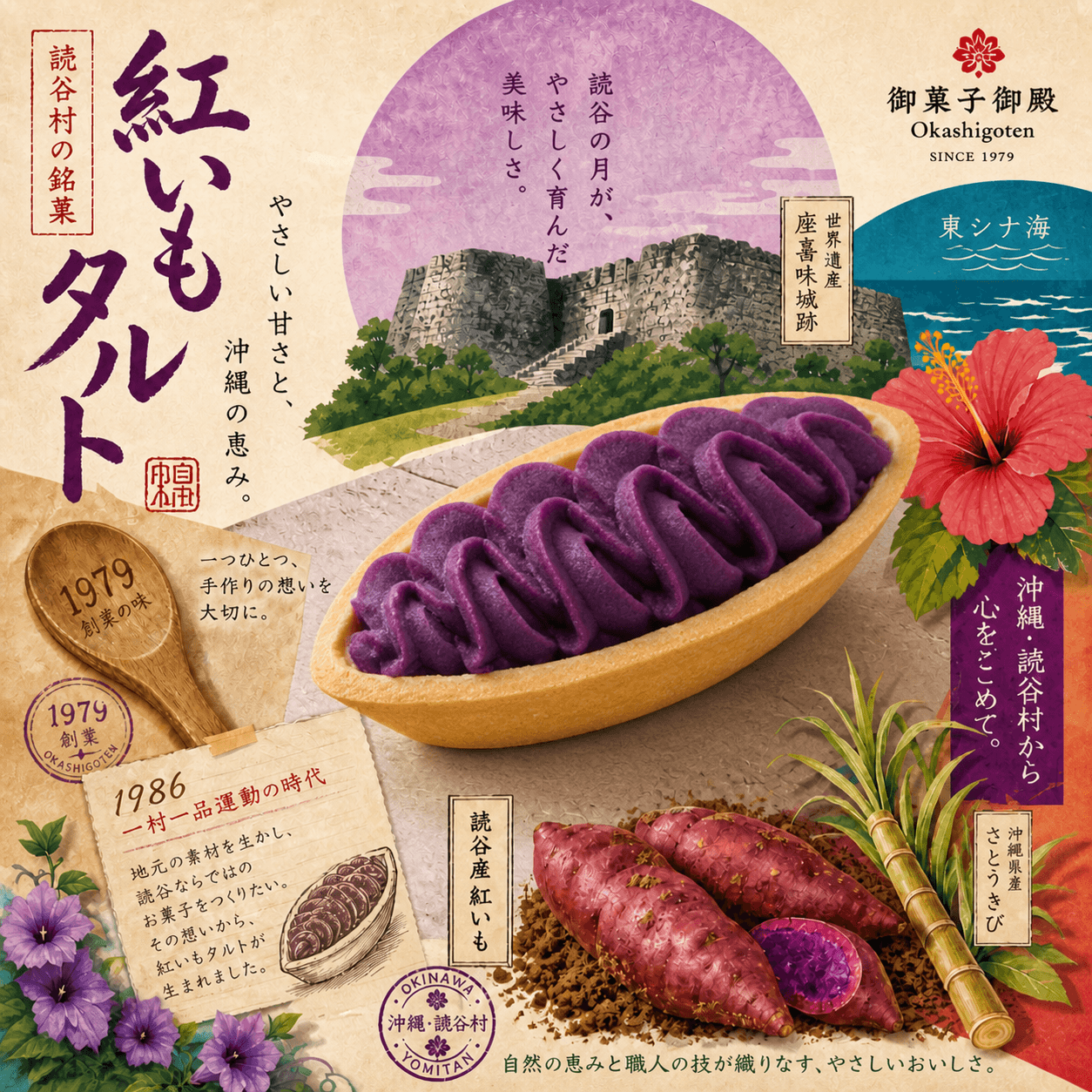 沖縄土産の王様「元祖紅いもタルト」──御菓子御殿のひみつ